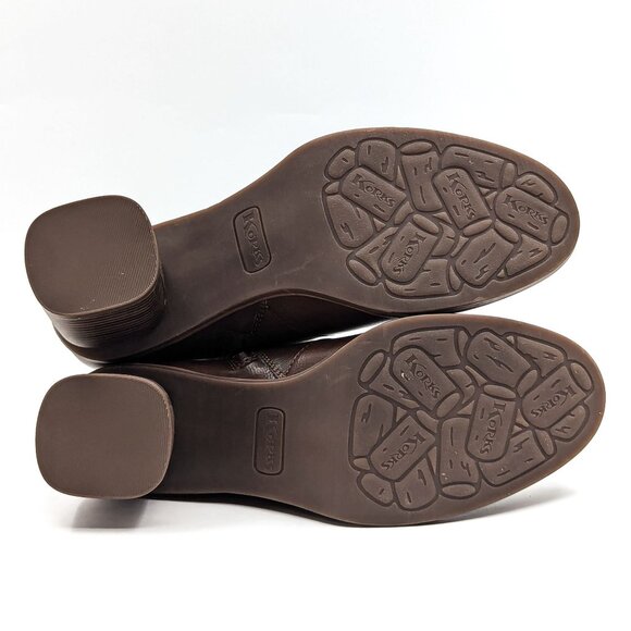 Korks Women Destiny Block Retro Zip Brown Vegan Leather Boots size 11 - Picture 6 of 11